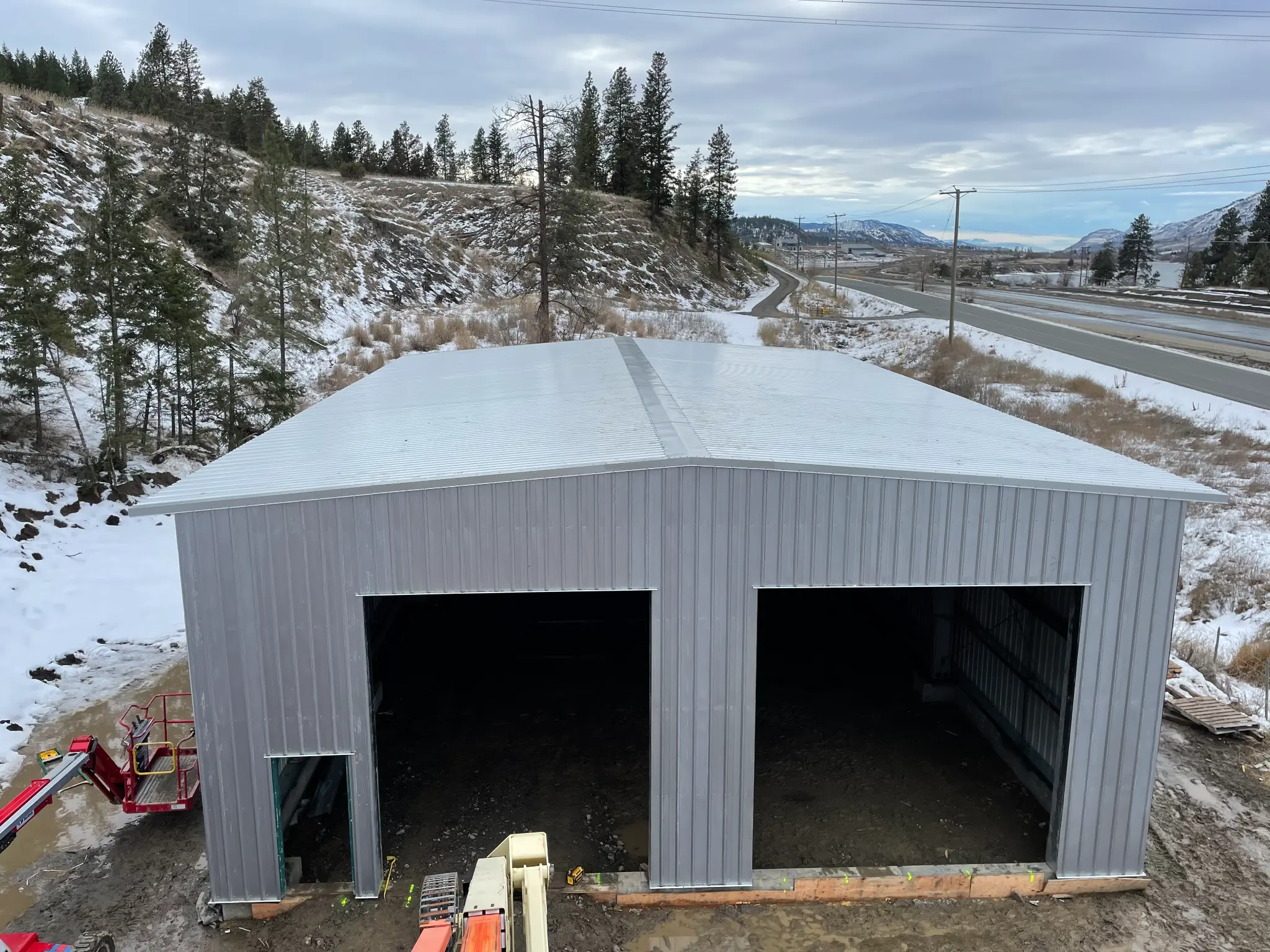 Gutter installation in progress