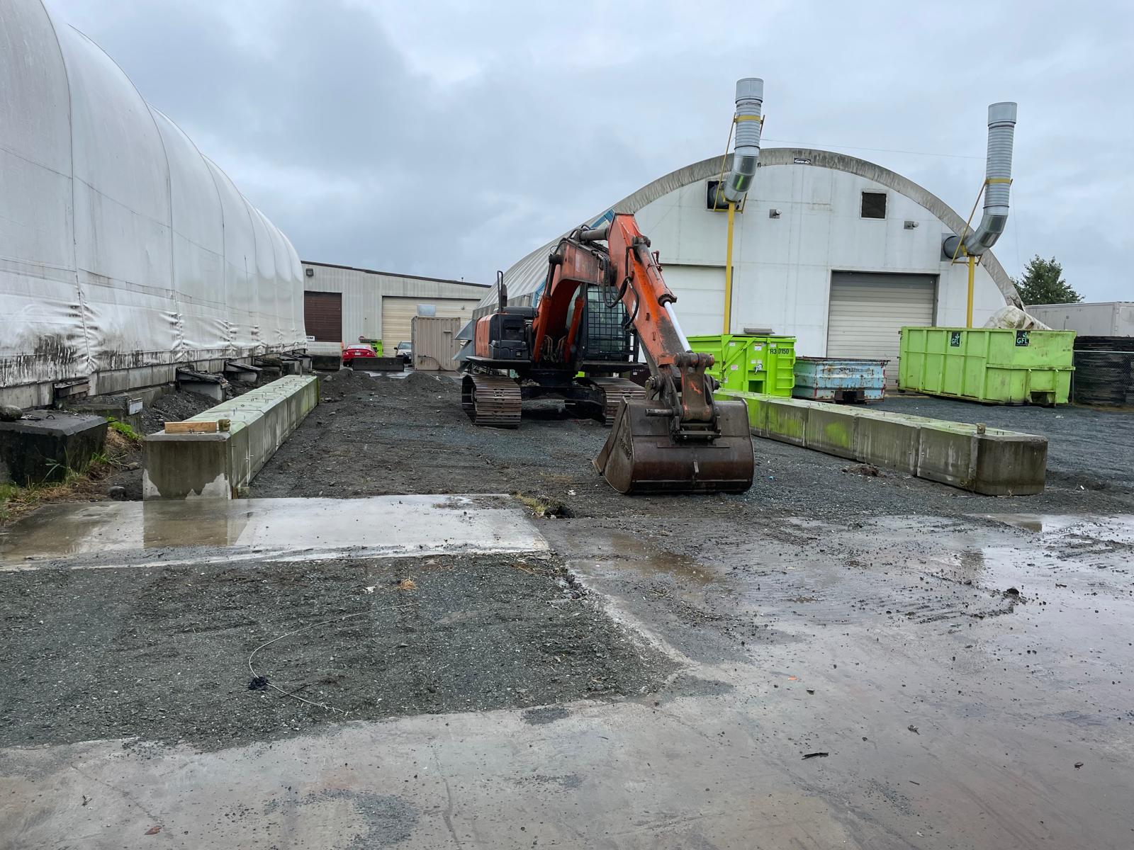 Excavator site preparation work