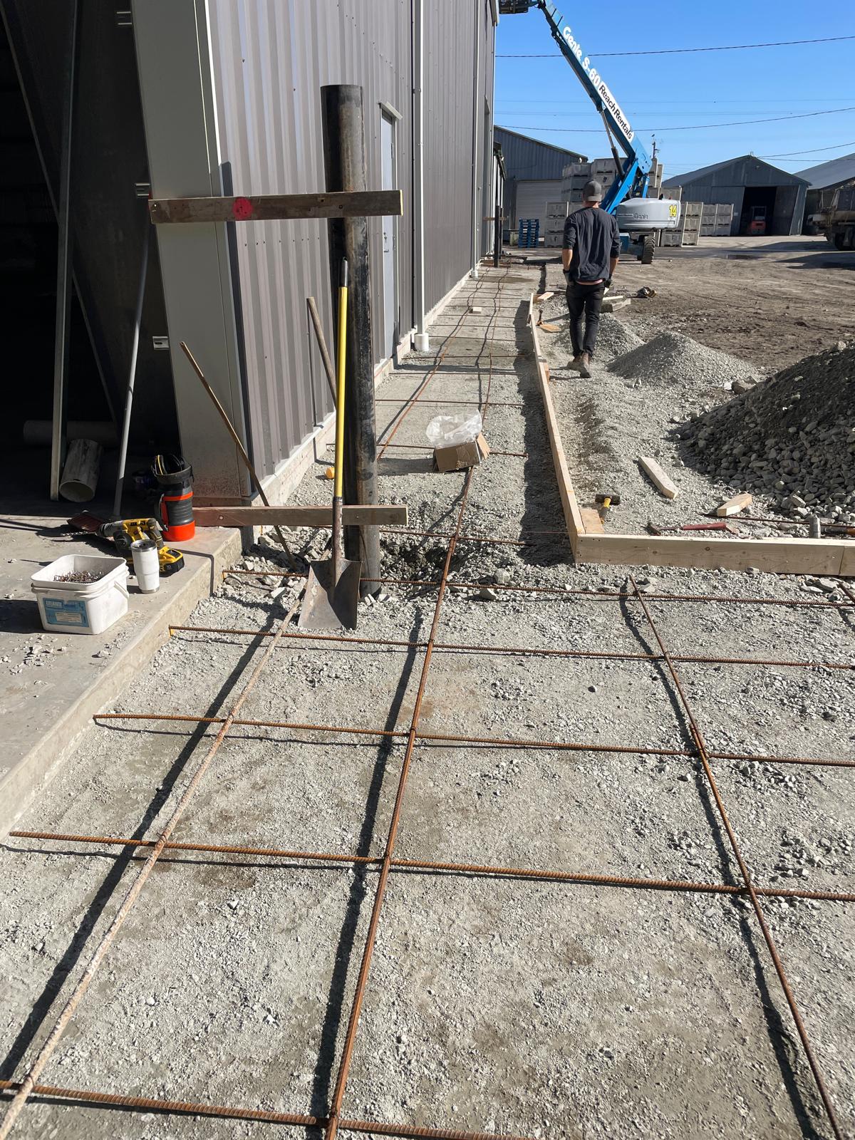 Concrete foundation and rebar work